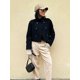 thumbnail image 1 of Abrigos recortados de mezcla de lana negra para mujer, Chaqueta corta con solapa y bolsillo de doble botonadura, ropa de calle para oficina, Otoño, 2024, 1 of 5
