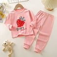 thumbnail image 2 of XFHLMJFF Girls Outfits Underwear Graphic Printed Fall Pajamas Homewear Long Sleeve Tops Pants 2Pcs Set Size 3-4 Years, 2 of 3