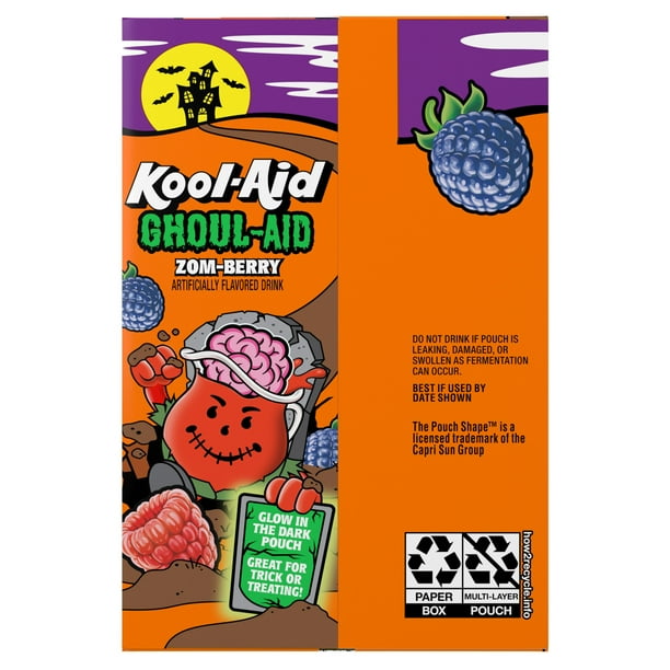 Kool-Aid Ghoul-Aid Scary Berry Drink, 10 Ct Box, 6 oz Pouches