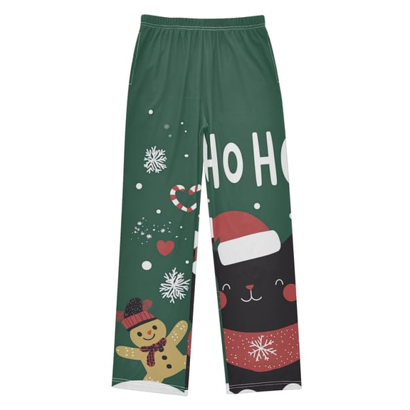 FORMRS Boys Pajama Pants with Pockets Size 6-8Y Kids Lounge Sleep Bottoms, Christmas Cat