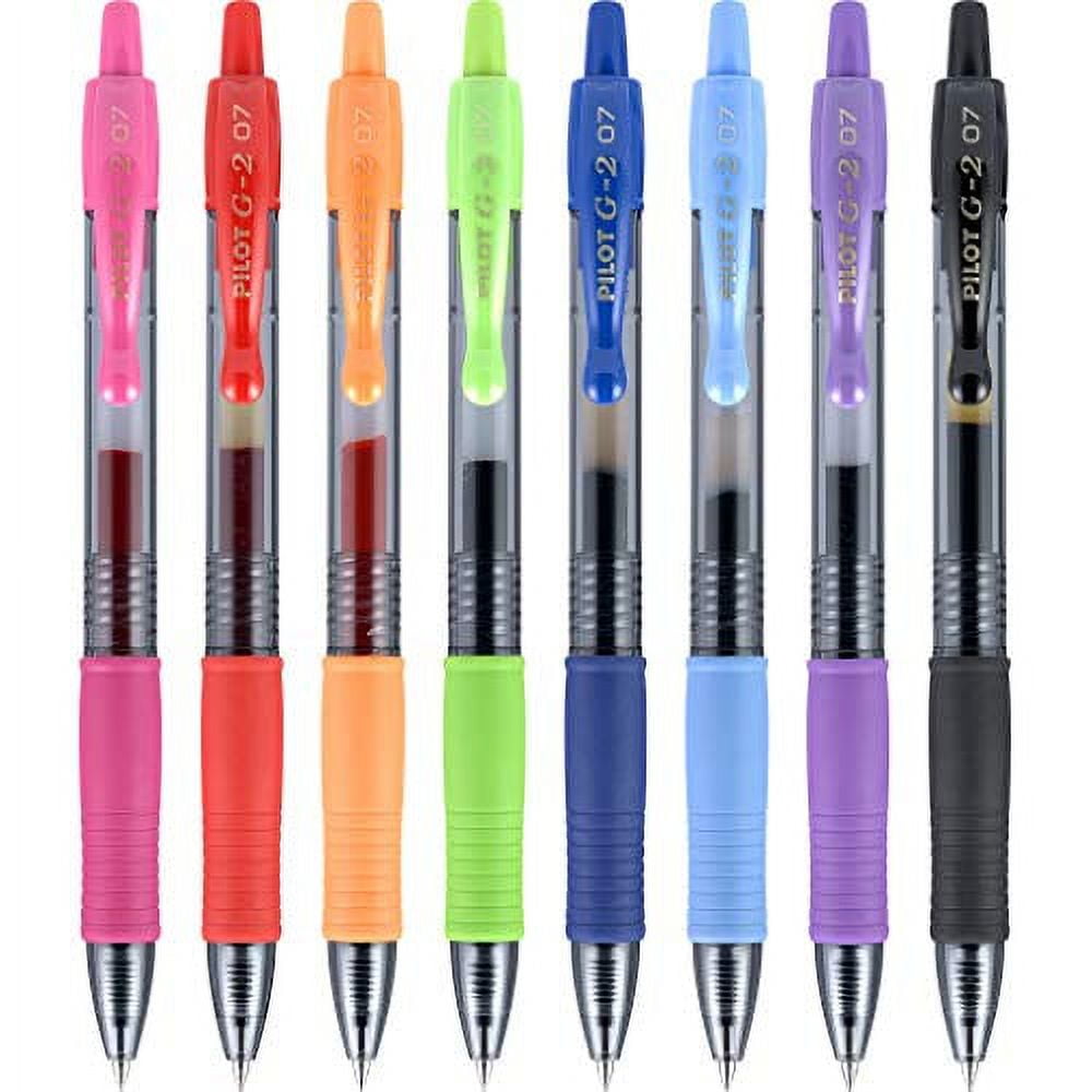 Pilot, G2 Premium Gel Roller Pens, Fine Point 0.7 mm, Assorted Colors, Pack of 8 Assorted Classic