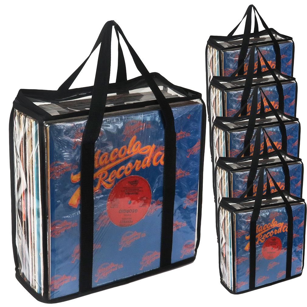 Evelots 6 Pack LP Vinyl Record Storage BagClear, Holds Up To 216