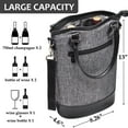 thumbnail image 2 of Tirrinia Wine Bag Portable Gift Tote,PU Leather Leakproof Insulated Wine Bottle Carrying Cooler Carrier with Fixed Compartment for Travel,Picnic,Party,Great Gift for Wine Lover,Gray, 2 of 7