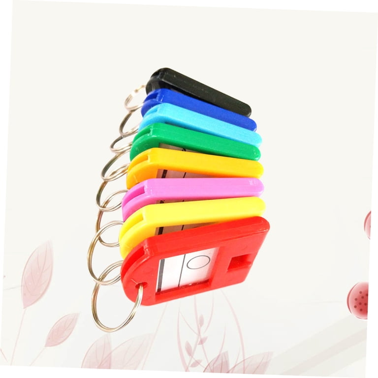 Phenofice Multi-color Plastic Key Tags with Split Ring and Window Label ...