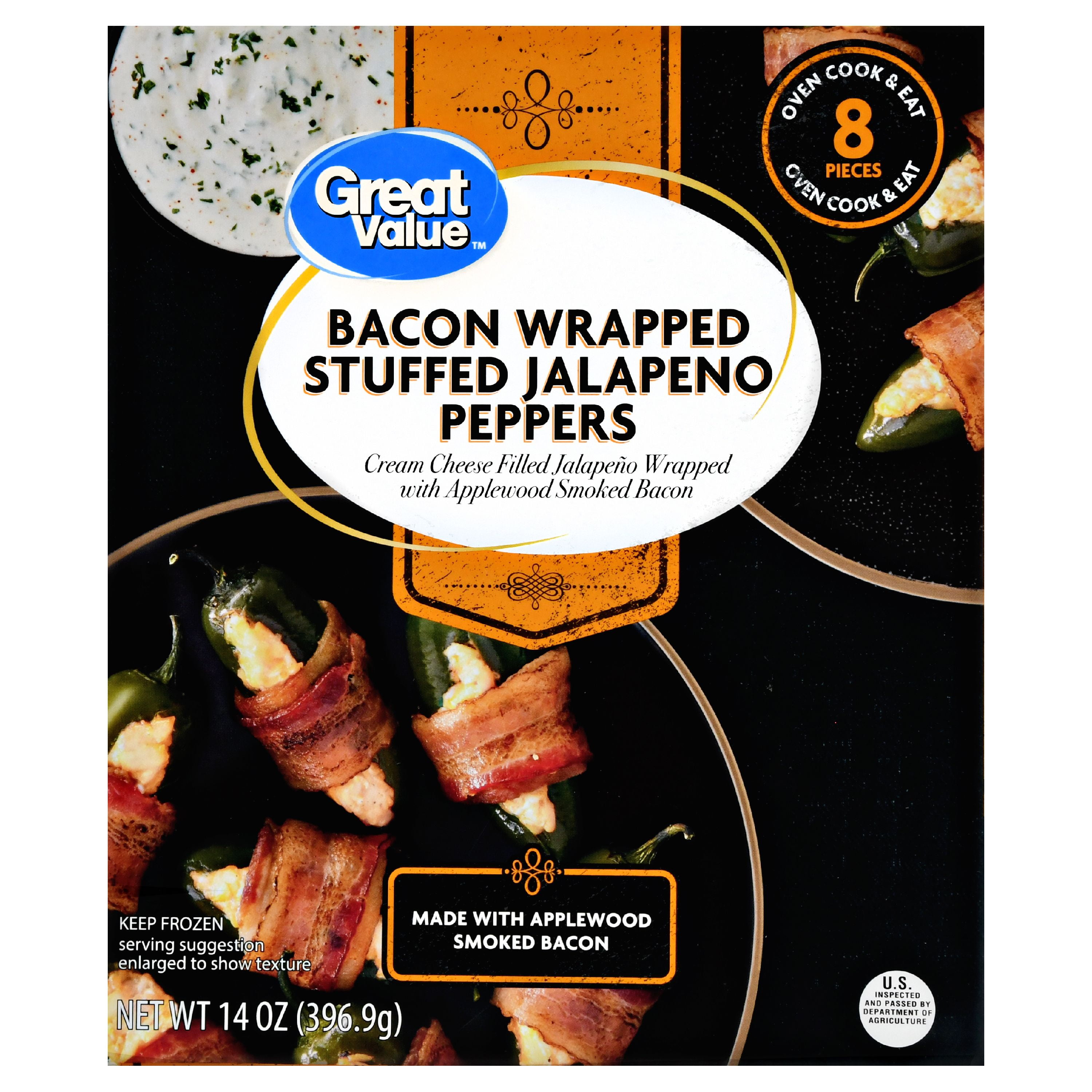 Great Value Bacon Wrapped Stuffed Jalapeno Peppers 14 Oz 8