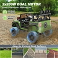 thumbnail image 4 of Farmdex 24V Ride on Toys, Battery Powered Ride on Cars with Remote Control, Electric Ride on Truck Car for Kids, 400W Power Cars Wheels w/ Bluetooth, Music, Seat Belts, Spring Suspension, Green, 4 of 11