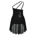 thumbnail image 3 of Alvivi Kids Girls Lyrical Ballet Dance Dress Modern Contemporary Costume One Shoulder Sequins Leotard Black 10, 3 of 6