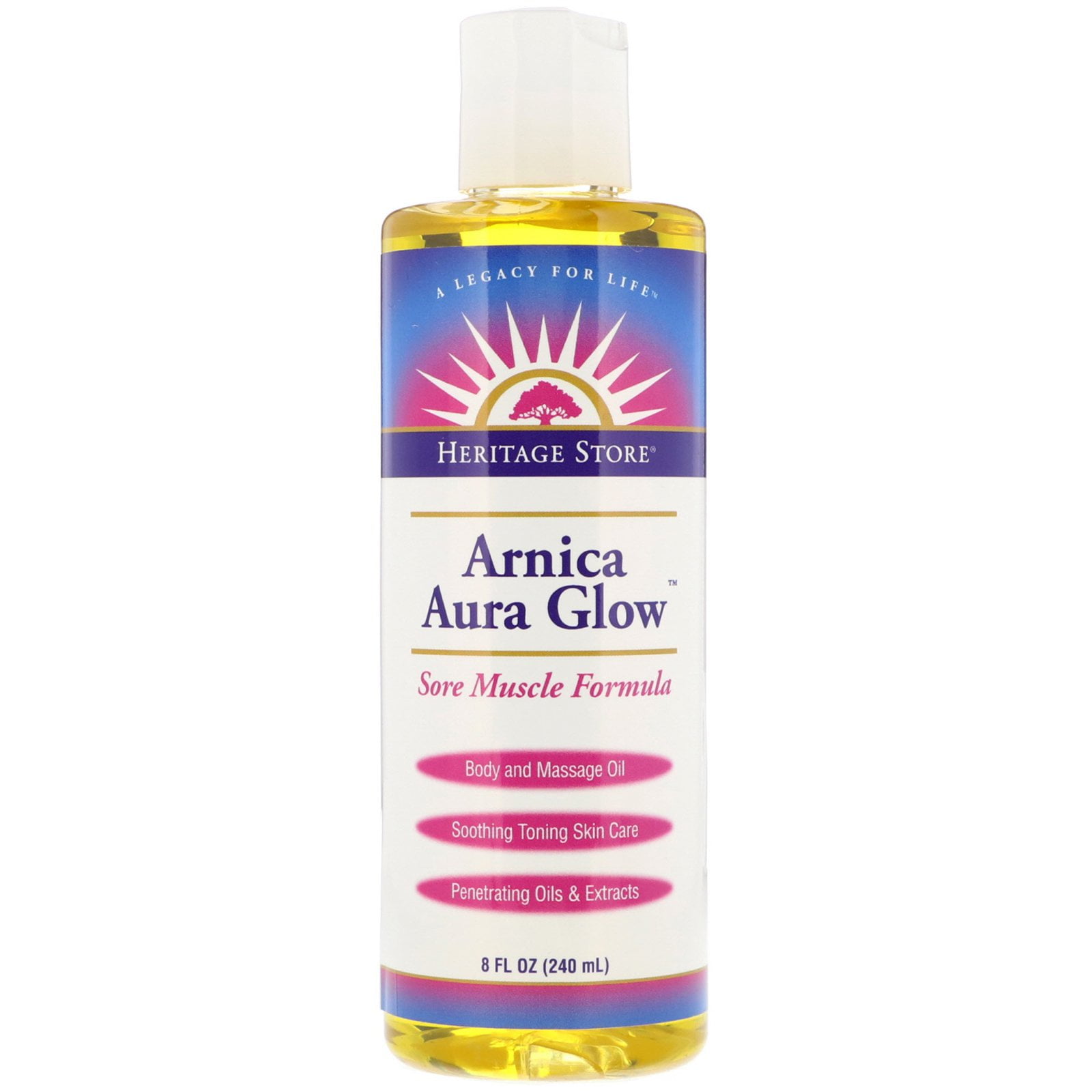 Heritage Store Arnica Aura Glow Body and Massage Oil Sore Muscle