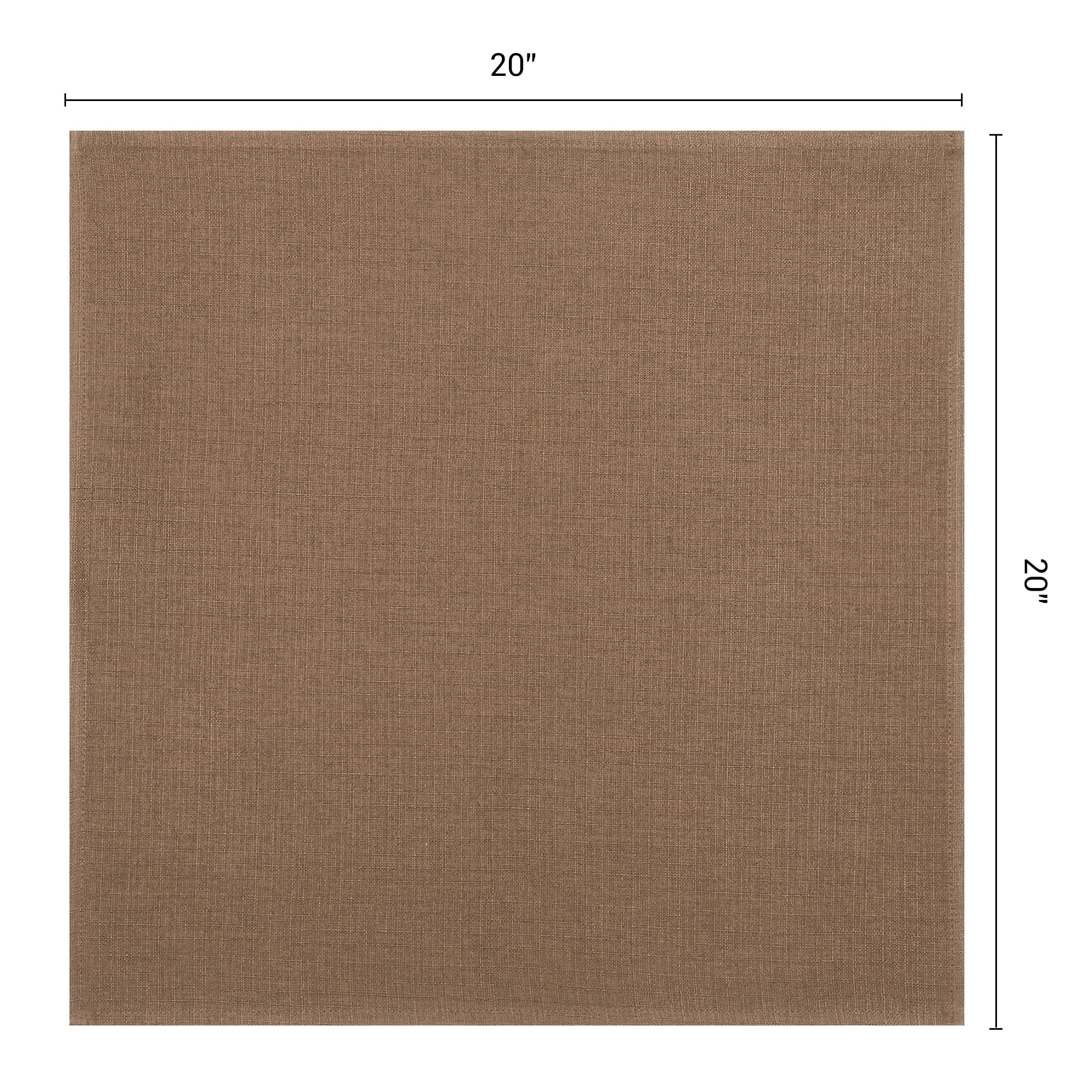 Unique Bargains 6Pcs Dinner Use Cotton Cloth Napkins Caramel 20x20inch