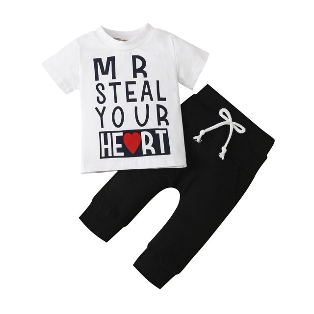 Conjunto de pants para Bebé Gibobby Unisex Algodón Estampado Otoño Día de San Valentín Manga corta