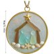thumbnail image 3 of Adorno navideño de vidrio marino de 8 cm para el árbol de Navidad, hecho a mano con detalles de conchas marinas, decoración navideña de inspiración playera, adorno navideño único., 3 of 6