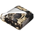 thumbnail image 2 of Salouo Gold Rose Skull Print Bed Blankets,Flannel Blanket Comfortable Air Conditioning Blanket Lightweight Blanket for Sofa Bed Travel & Couch -60"x50", 2 of 8