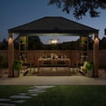 thumbnail image 2 of Sunjoy 12 x 14 ft. Hardtop Gazebo with Solar Powered, Cedar Wood Framed Steel Hardtop Gazebo with LED Lighting, Bluetooth Sound and Storage Racks, 2 of 12