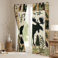 thumbnail image 3 of Homewish Wild Animal Moose Black Out Curtains,Country Farmhouse Lodge Curtains Pack of 2 (42x63 Each),Green Beige Bedroom Curtains For Boys Kids,Ultra Soft Home Decor, 3 of 6