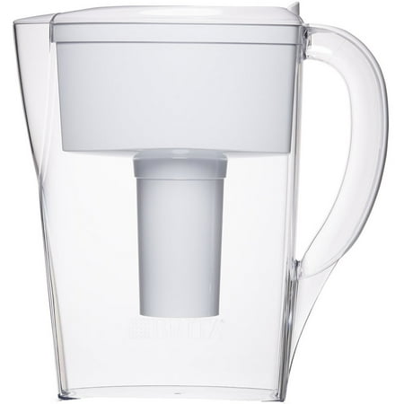 Brita 6 Cup Space Saver BPA Free Water Pitcher with 1 Filter, White