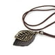 thumbnail image 3 of 2pcs Collar de Colgantes de Hoja Doble para Hombres Joyería de Cadena de Cordón de Cuero Largo Sunnimix Collar colgante con hoja vintage, 3 of 8
