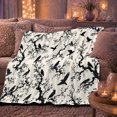thumbnail image 5 of Black Ravens Perched Across Twisting Tree Branches, Soft Flannel Blanket with ornate dark Ink Illustration Print, Housewarming Gift and Home Decor for Bedroom and Living Room, 5 of 7