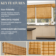 thumbnail image 2 of Natural Woven Light Filtering Cordless Bamboo Roman Shades for Windows, 59.5 in. W x 60 in. L, Honey Wheat, 2 of 6
