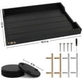 thumbnail image 2 of Large Wooden Coffee Table Trays with Handles (2 Sets) - Black Wood Serving Trays, 4 Coasters Included, 2 of 8