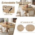 thumbnail image 6 of Harper & Bright Designs Farmhouse Kitchen Dining Table Set for 4, Wood Extendable Round Dining Table Set and 4 Upholstered Chairs, Retro Functional Dining Set for Kitchen, Natural Wood Wash, 6 of 18