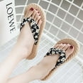 thumbnail image 4 of Juebong Sandals clearance Summer Floral Flip Flops Women Girls Dressy Beach Sandals Thongs Slippers Sandals Imitation Rope Travel Flip-flops Flat-bottom Shoes, 4 of 5