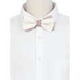 thumbnail image 4 of INSPIRAR CHIC Corbata de moño vintage bicolor para hombres del Día del Padre para banquetes, bodas y más, blanco-rosa, talla única, 4 of 4
