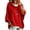 Red, variant on Summer Sweaters for Women lightweight Waffle Knit Hooded Sweater Oversized Batwing 3/4 Sleeve Drawstring Loose Casual Pullover Tops