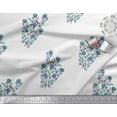 thumbnail image 2 of Soimoi Crepe Silk Fabric Leaves & Floral Block Decor Fabric Printed Yard 42 Inch Wide, 2 of 3