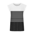 thumbnail image 4 of Scyoekwg Débardeurs Décontractés pour Femmes, Débardeurs à Col Rond, Hauts Sans Manches, Hauts pour Dames, Chandails à Bretelles, T-Shirt Graphique à Rayures Patchwork, Blouses Amples d'Été Décontractées (Noir,G), 4 of 4