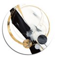 thumbnail image 2 of Designart "Textured Marble Painting III" Abstract Marble Metal Round Wall Art, 2 of 5