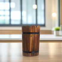 WHAMVOX Retro Wooden Planter Decorative Flower Pot Wooden Whiskey Planter Plant Pot for Indoor Garden Outdoor Coffee