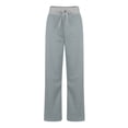 thumbnail image 5 of ERTUTUYI Women Casual Drawstring Elastic Waist Wide Legs Pants Sweatpants Gray XXL, 5 of 8