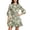 Green 14, variant on Karymi Floral Print Mock Neck Tiered Mini Dress, 3/4 Ruffle Bell Sleeve Self Tie Waist Loose Flowy Summer Sundress Spring Dresses