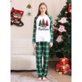 thumbnail image 3 of Hirigin Christmas Matching Pajamas Christmas Tree Print Long Sleeve Shirt and Elastic Plaid Pants Set Loungewear Soft Sleepwear, 3 of 8