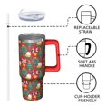 thumbnail image 3 of Green 30oz Xmas Tumbler with Straw and Handle, Snowman Stainless Steel Insulated Cup Holiday Gift for Women Men, 3 of 5