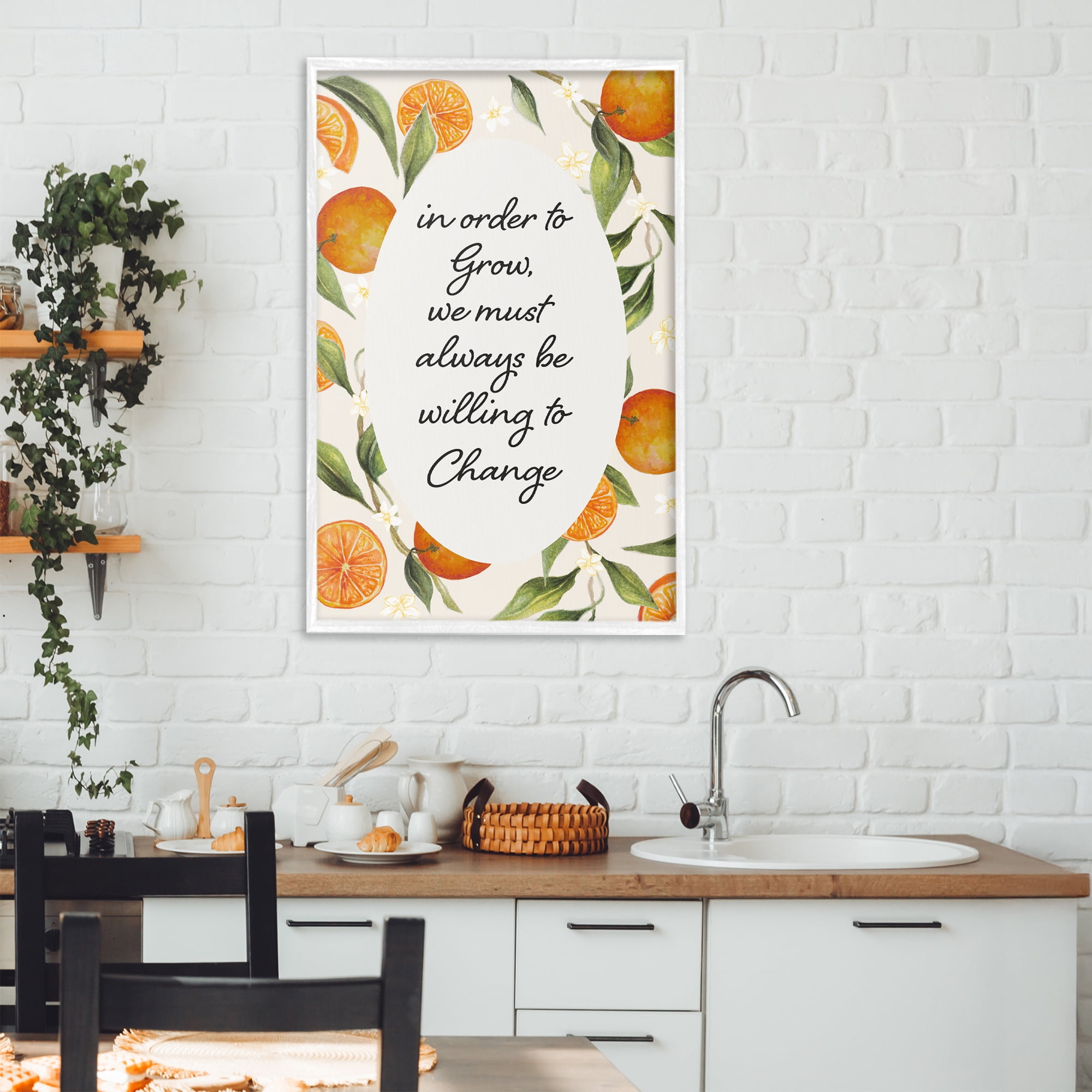 Stupell Industries Willing To Change Quote White Framed Giclee Art, design by Janice Gaynor