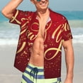 thumbnail image 7 of Sikiie Happy New Year2 Print Men's Hawaiian Shirt, Summer Beach Button Pocket Short Sleeve T-Shirt,Large, 7 of 7