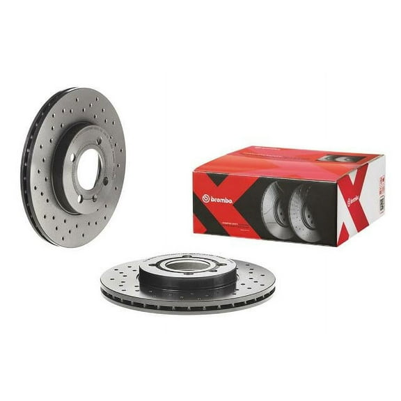 Brembo Front Xtra Brake Disc Rotor Drilled Vented 256mm for VW Cabrio Jetta Golf