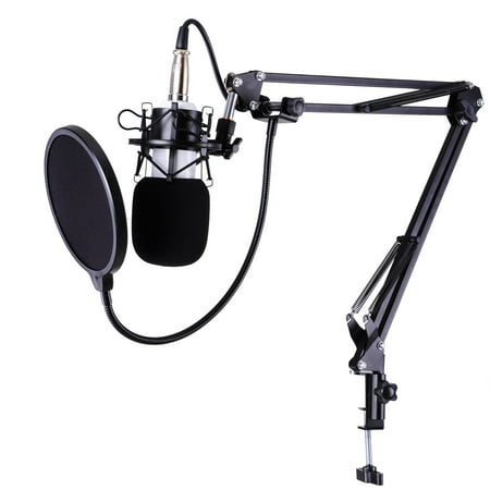 BM-700 Studio Recording Condenser Microphone & NB-35 Adjustable Arm Stand & Shock Mount & Pop (Best Recording Microphone For Pc)