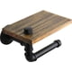 thumbnail image 2 of Nvzi Portarrollos de papel higiénico rústico con estante, porta rollos de papel higiénico industrial W022CAl, soporte de papel higiénico de madera estilo granja para baño (negro), 2 of 5