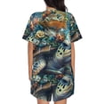thumbnail image 6 of Fotbe Colorful Plant Turtle Print Pajama Set for Women 2 Piece Loungewear Short Sleeve Tops and Shorts Set Soft Sleepwear-4X-Large, 6 of 7