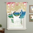 thumbnail image 2 of Teal Brown Mountain Balloon Curtains for Windows, Bedroom Curtains 54 Inch Length, Farmhouse Cherry Blossoms Cranes Tie Up Curtains Panels Thermal Insulated Bathroom Curtains Window 42"x54", 2 of 8