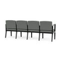 thumbnail image 3 of Amherst Wood Reception Waiting Room 4-Seat Chair / Black Wood / Light Gray, 3 of 5