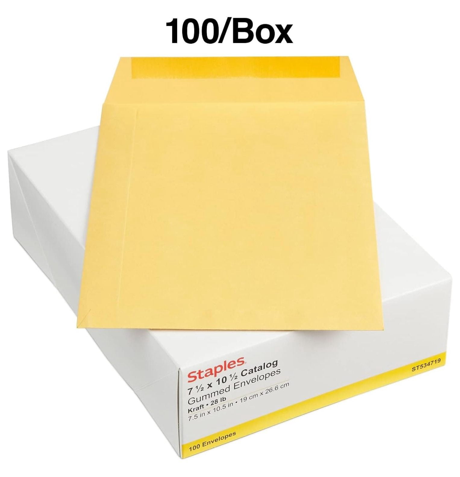 Gummed Catalog Envelopes, 7.5-inch L x 10.5-inch H, Brown, 200/Carton (ST534719-CCVS) One Size