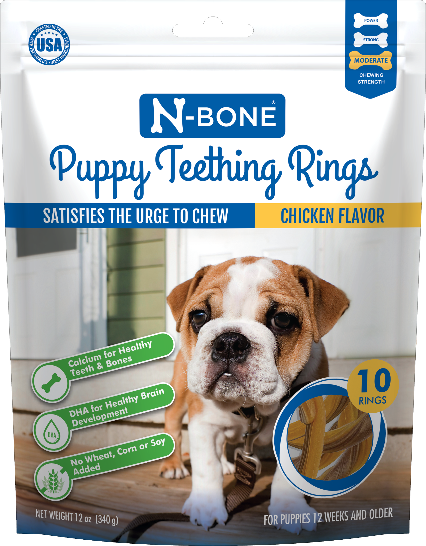 N-Bone Puppy Teething Rings, Chicken Flavor, 10 Pack photo 1