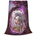 thumbnail image 2 of Unicorn Horse Magical Animal Blankets Flannel Blanket Throw Comfort Print Throw Blanket for Sofa Chair Bed Office 50"x40", 2 of 7