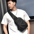 thumbnail image 5 of Dinheiro bolso para cadáveres Oxford bolso bandolera viaje senderismo bolso de pecho mochila negro, 5 of 5