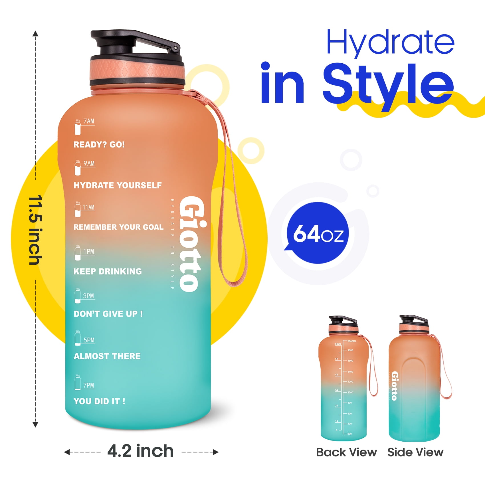 Got a half gallon sized water bottle. never dehydrated again. :  r/HydroHomies