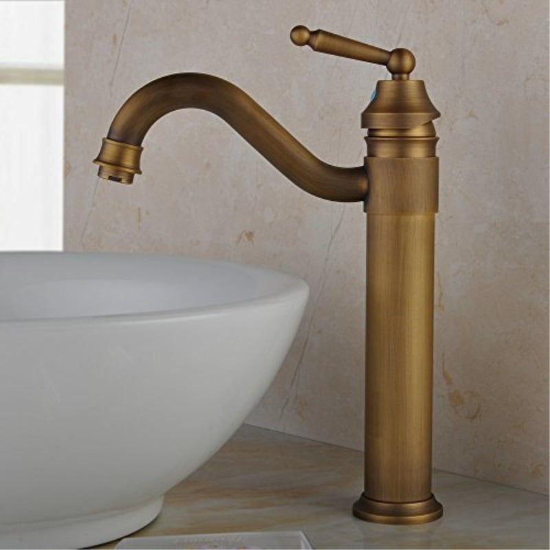Hiendure Centerset Single Handle Antique Brass Bathroom Vanity