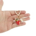 thumbnail image 4 of Unique Bargains 1 Pc Fashion Heart Buckle Strawberry Bees Daisys Handbag Charm Bag Accessories Red, 4 of 5